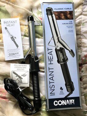 Conair 1 In. Curling Iron 30 Second Heat Up 25 Settings Dual Voltage Auto Off